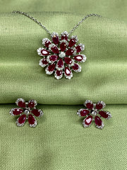 Petal Perfection Ruby Pendant Set