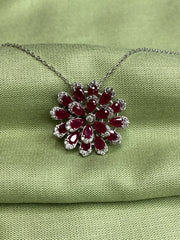 Petal Perfection Ruby Pendant Set